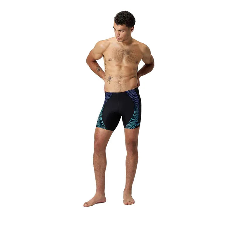 Speedo Mens Duo Logo Print Mid Jammer Sort / Blå