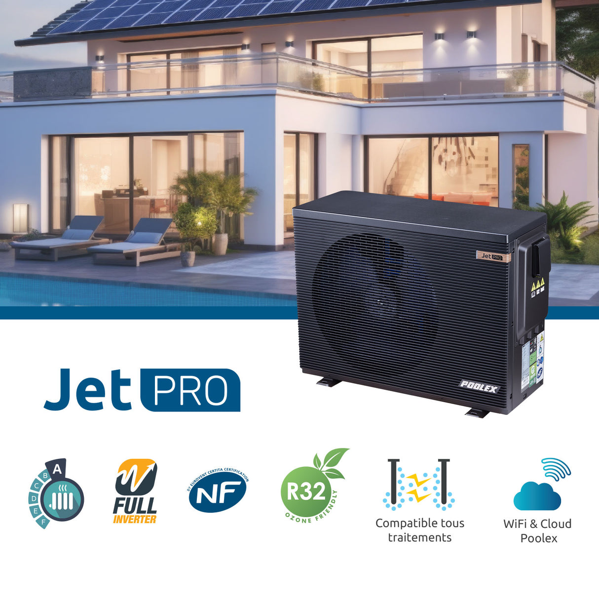 Poolex Varmepumpe Jet Pro 125 M3 til swimming pool