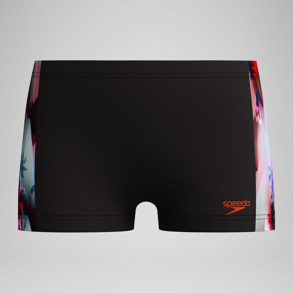 Speedo badebukser Digital Panel Aquashort til drenge Sort/Rød