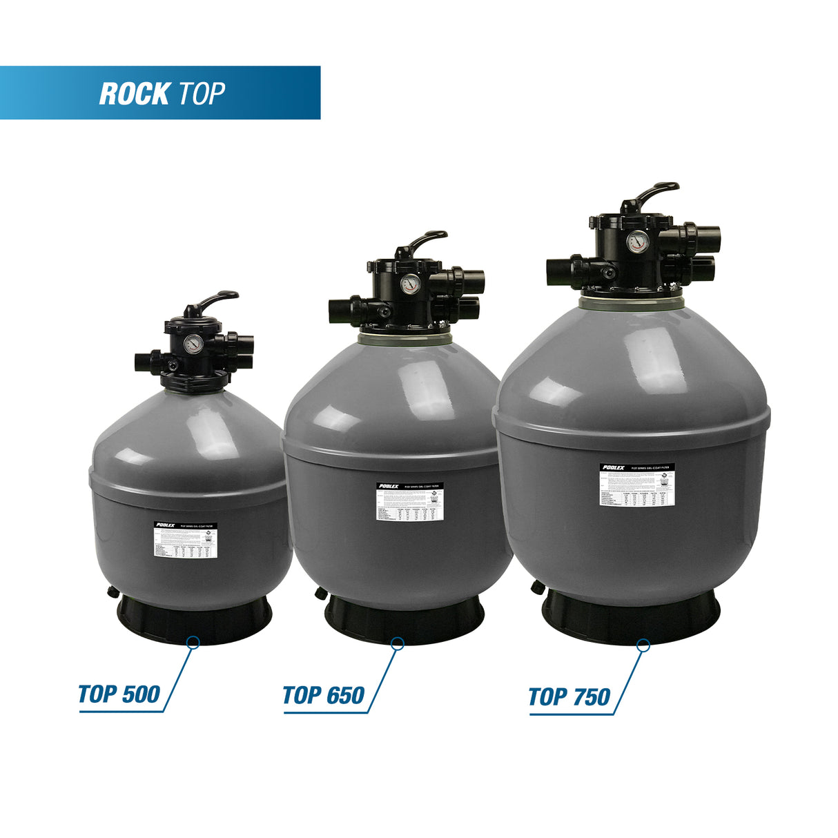 Poolex Sandfilter Rock TOP Gelcoat Ø21 til Ø30 til swimming pool