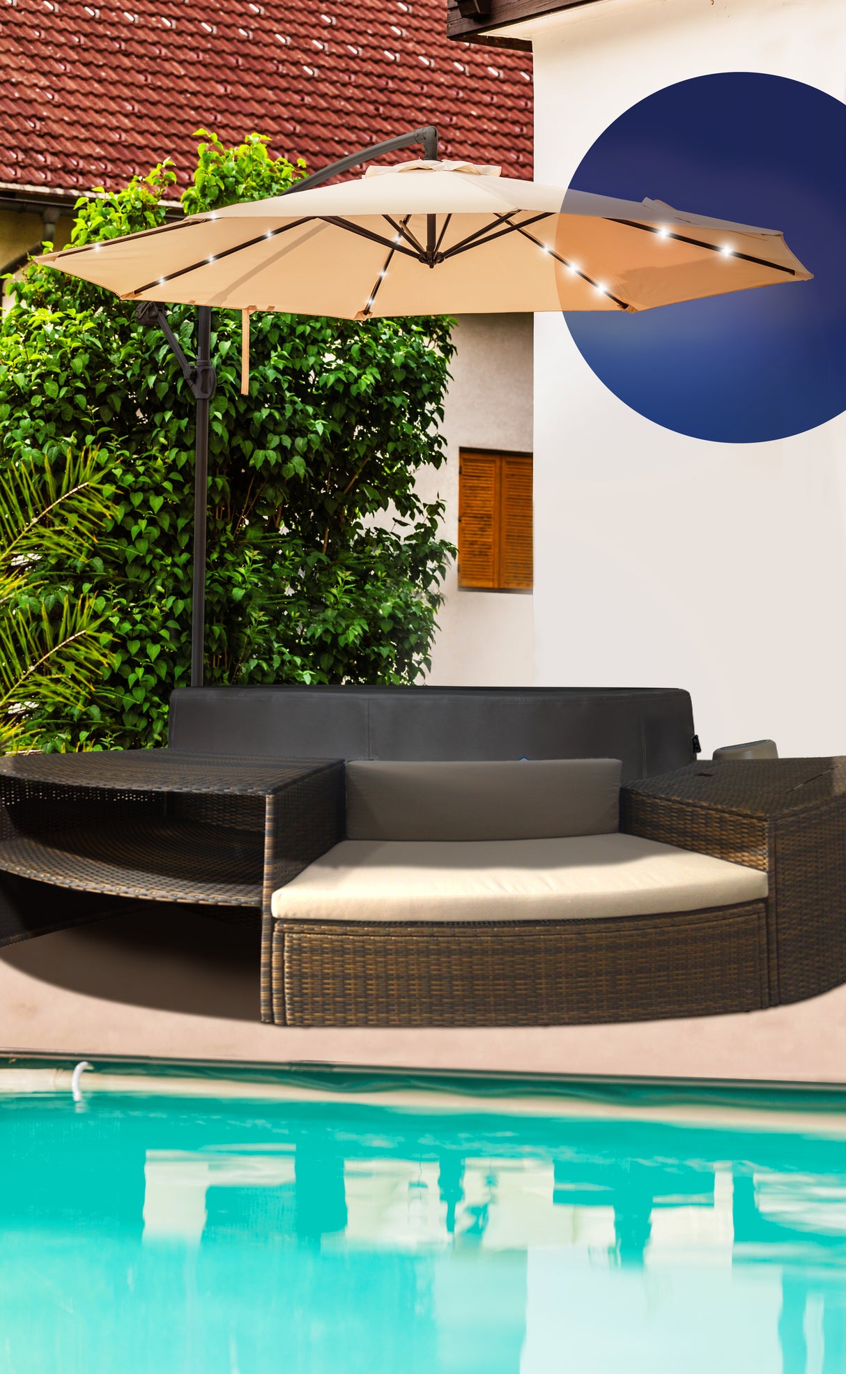 Netspa Parasol til Spa og Pool til Sunshade base 60L - køb med / uden