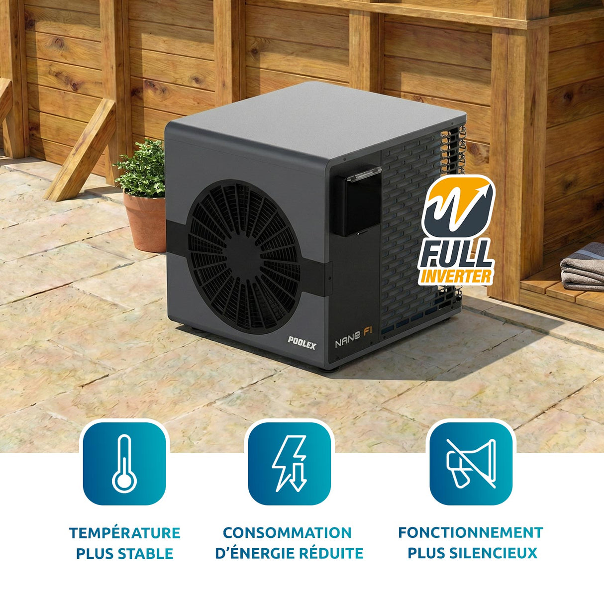 Poolex Varmepumpe Nano FI 3KW til swimming pools <20m3 (Full Inverter Varmepumpe)