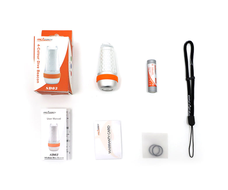 OrcaTorch SD03 Beacon light 4 color and backuplight