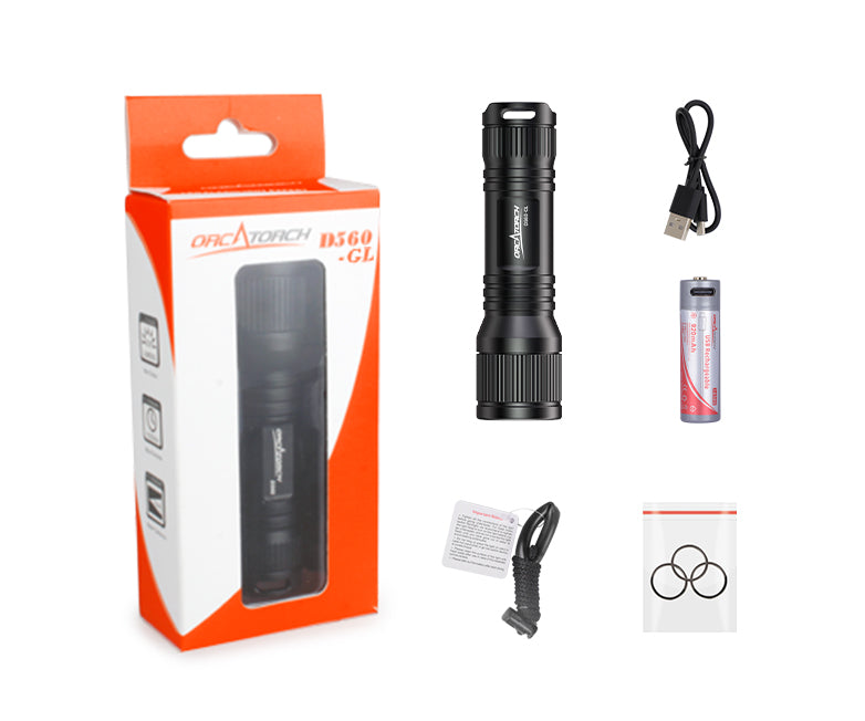 OrcaTorch laserpointer D560-GL 5mW grøn