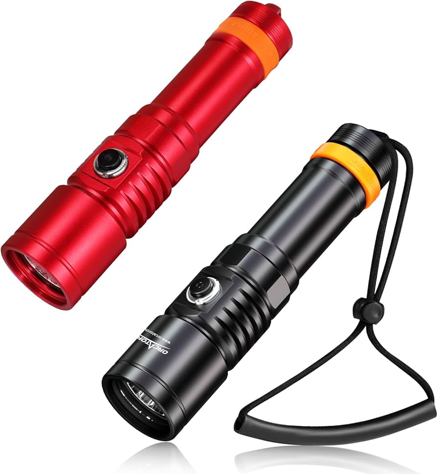 OrcaTorch Dykkerlygte D710 LED 3000 Lumen Rød