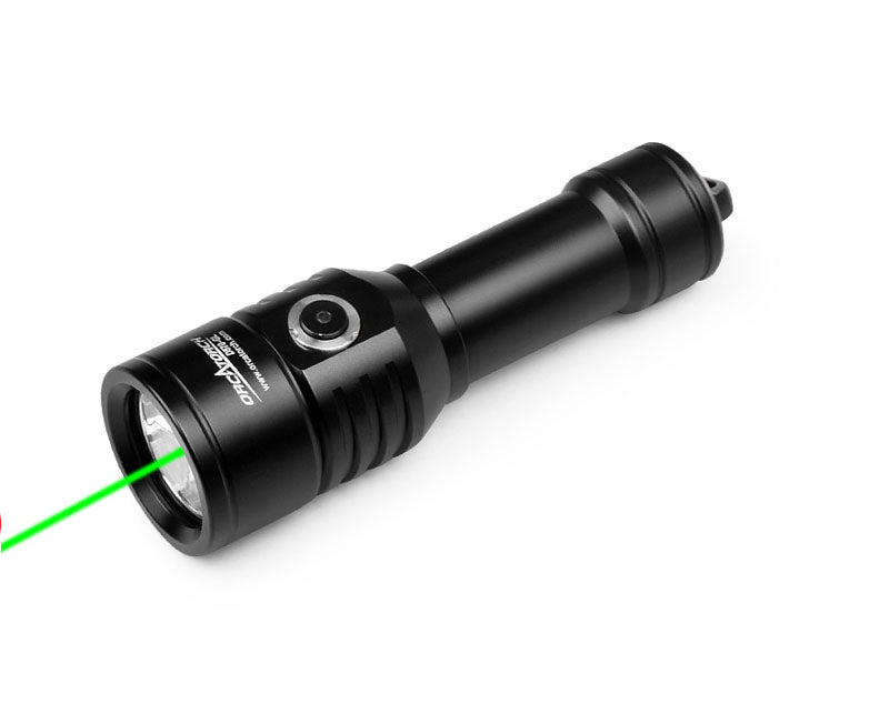 OrcaTorch Dykkerlygte + grøn laserpointer D570-GL 1500 Lumen