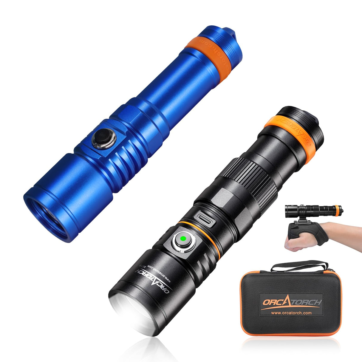 OrcaTorch Dykkerlygte D710 LED 3000 Lumen Blå
