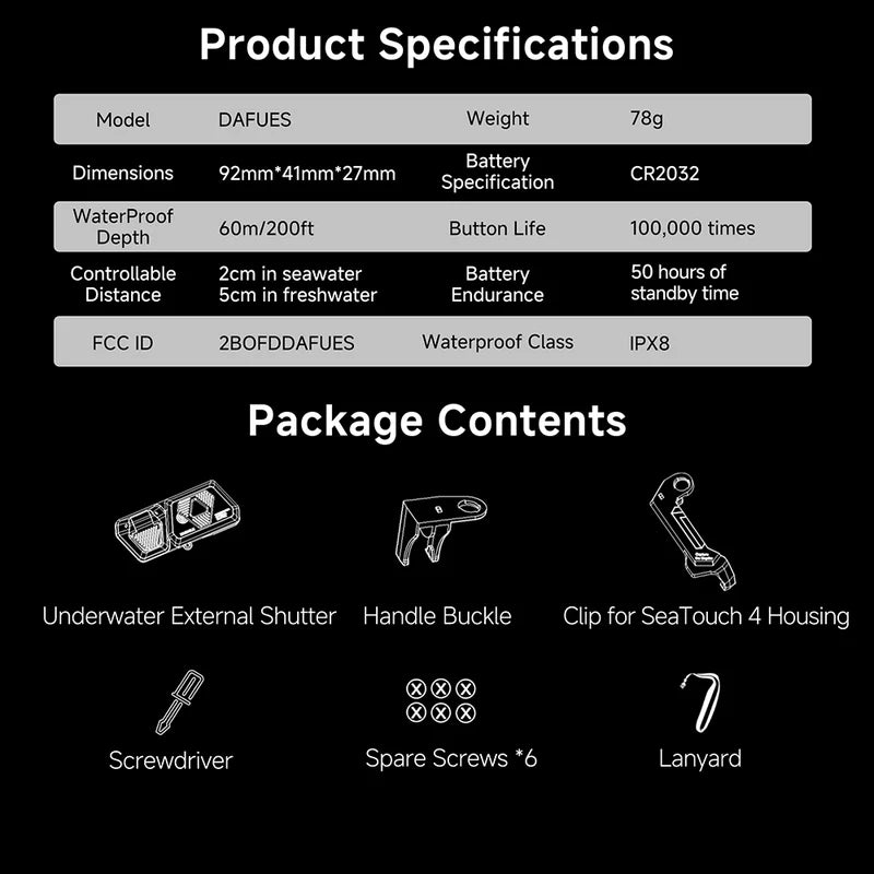 DIVEVOLK External Shutter til Seatouch 4 Max Housing