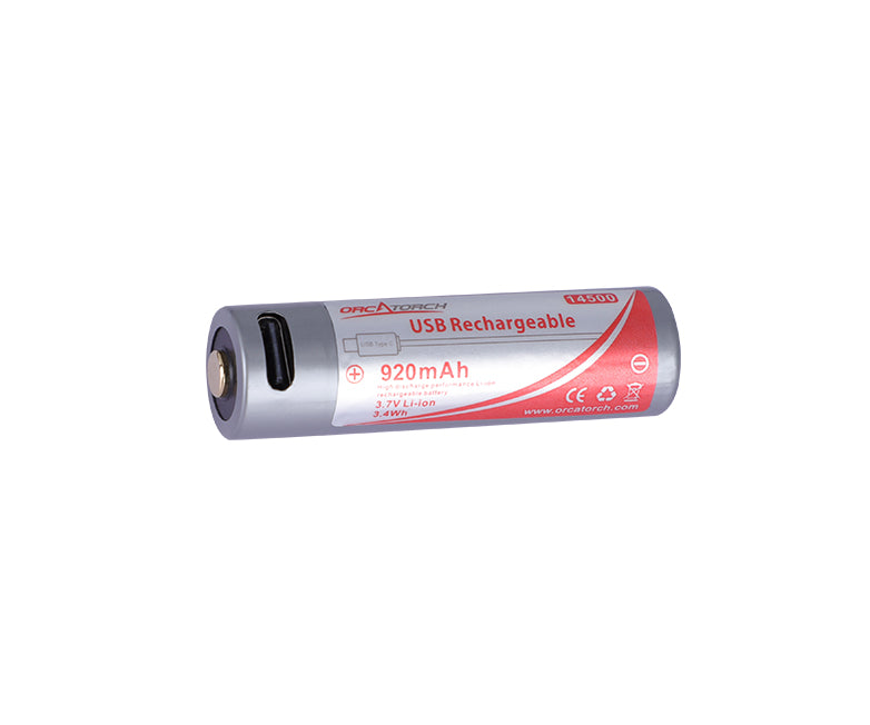OrcaTorch 14500 3,6v 750mAh usbC