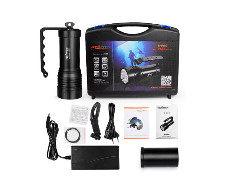 OrcaTorch Dykkerlygte D860 4200 Lumen LED Sort