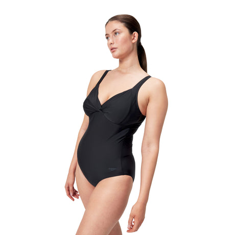 Speedo badedragt Shaping Cross Knot 1-Piece kvinder Sort