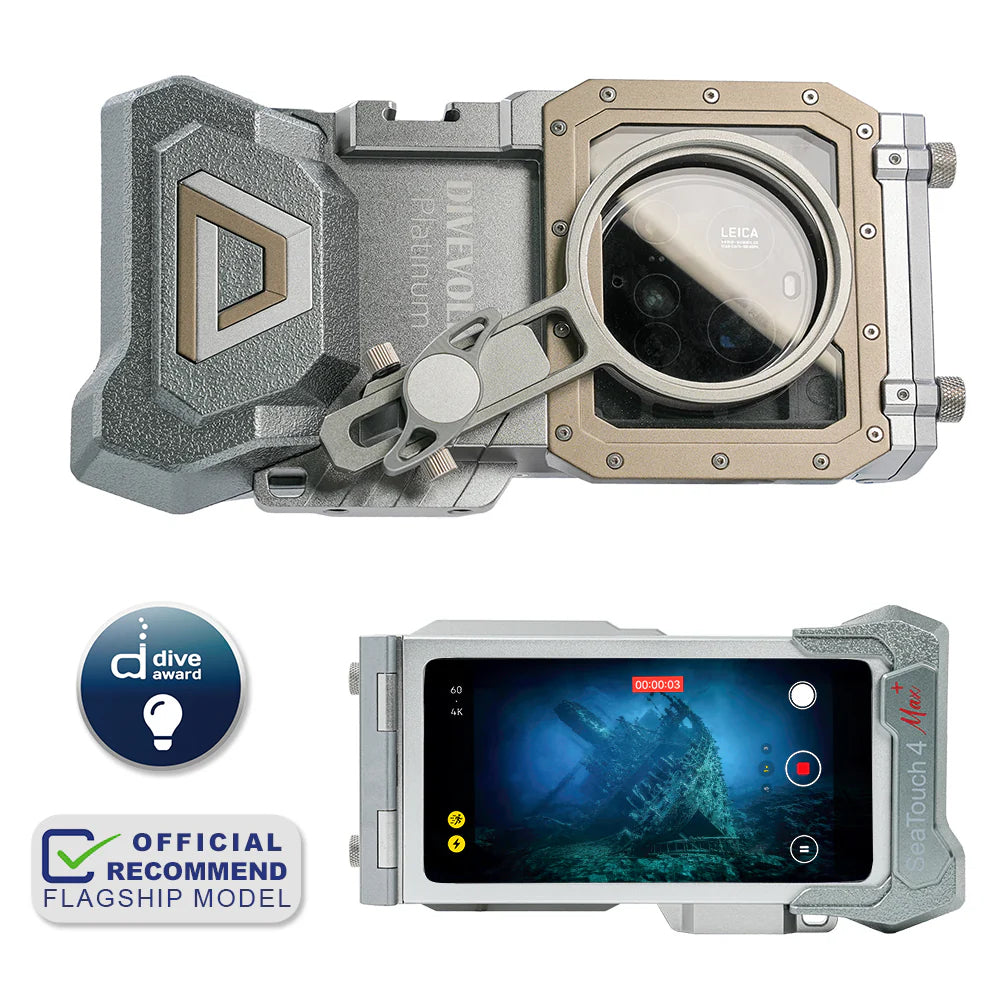 DIVEVOLK SeaTouch 4 MAX Platinum V2, Underwater housing til iPhone og Android
