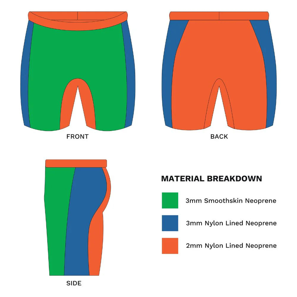 Zone3 Buoyancy Jammer shorts Active-Flex 3/2mm Unisex Sort