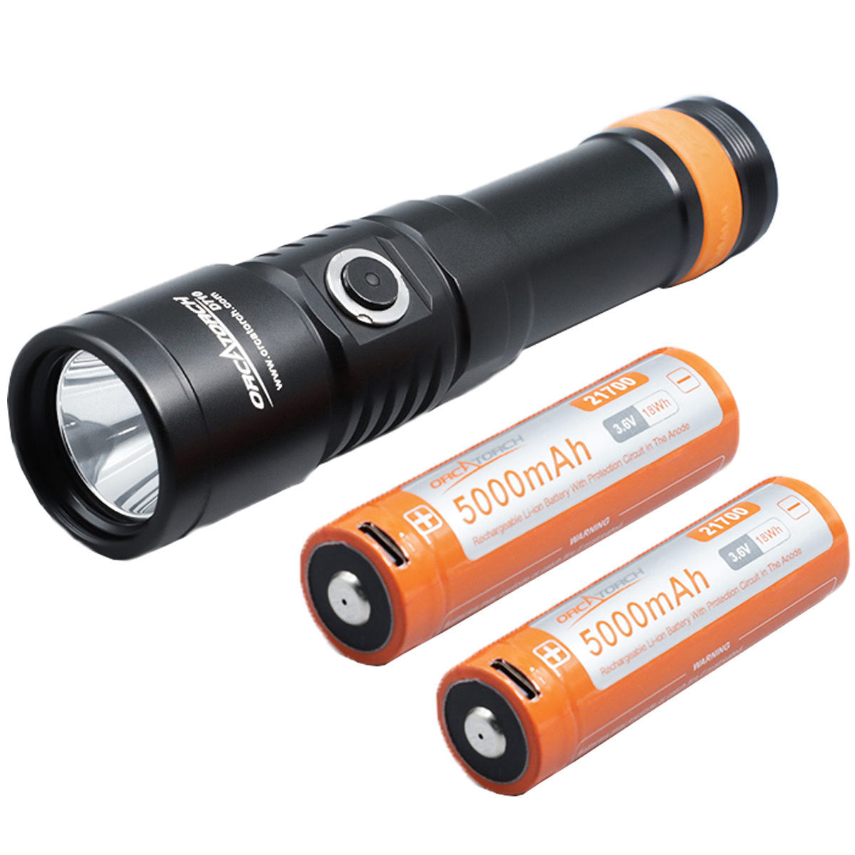 OrcaTorch Dykkerlygte D710 Duo pack LED 3000 Lumen Sort (inkl. 2 baterier)