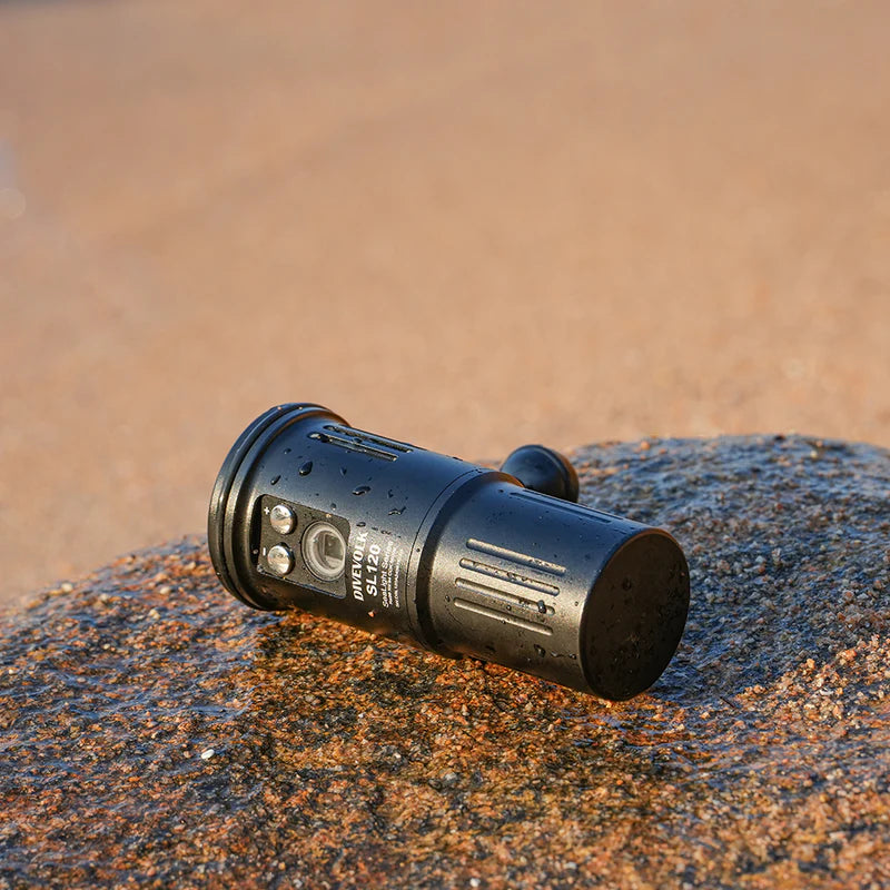 DiveVolk Video Dykkerlygte SL120 12000 lumen med et ekstra batteri