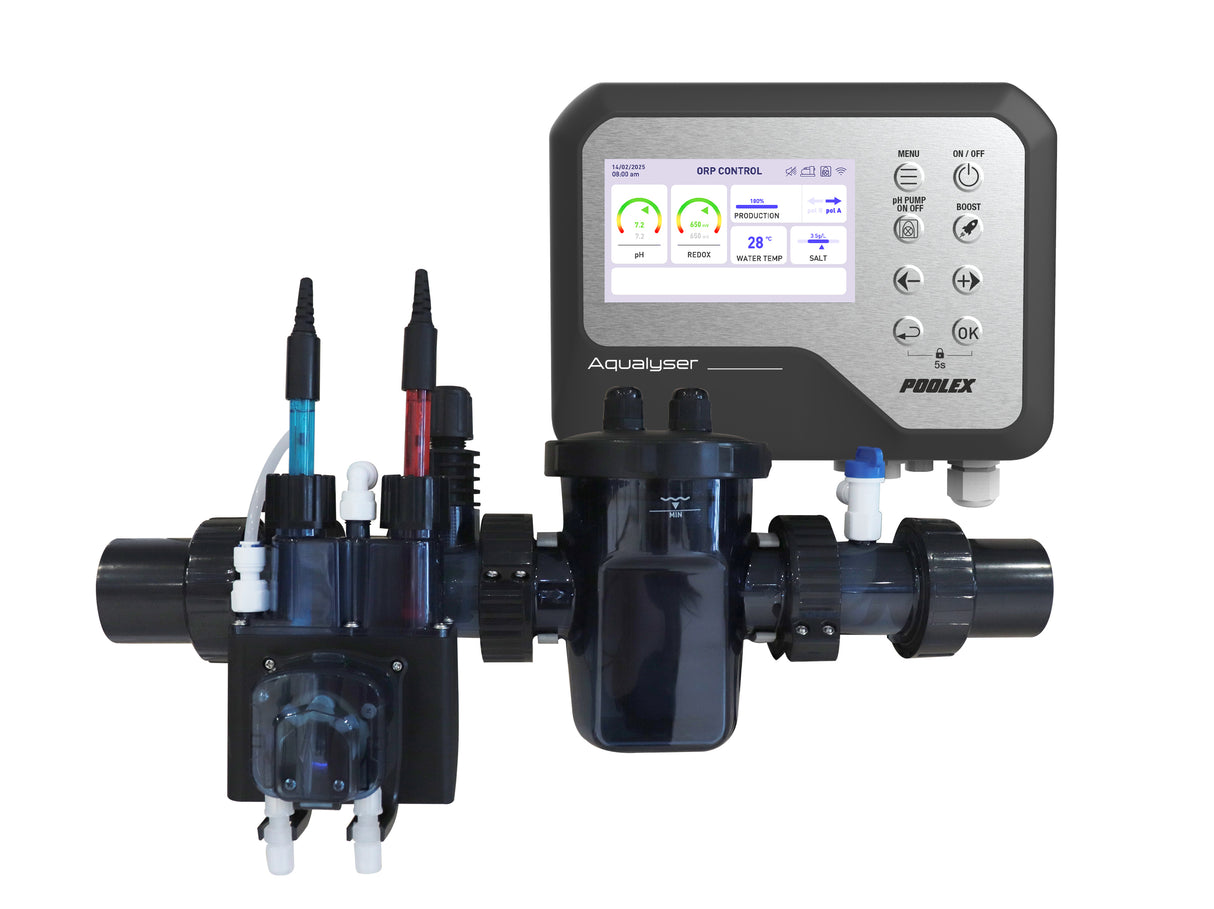Poolex Aqualyser Flex – Modulær Saltvandselektrolyse med pH- og Redox-styring | Op til 80 m³
