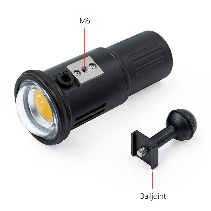 DiveVolk Video Dykkerlygte SL120 12000 lumen med et ekstra batteri