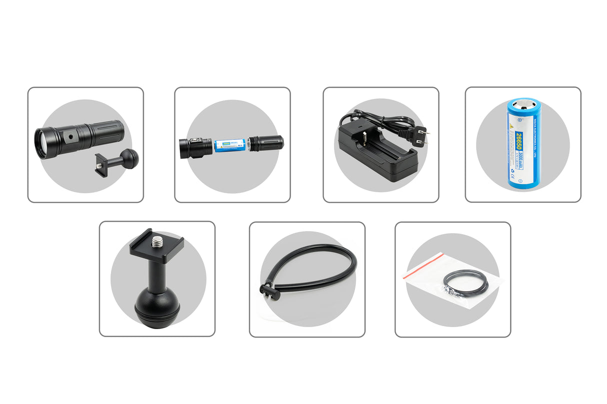 DiveVolk Video Dykkerlygte SL20 2000 lumen