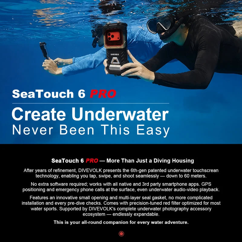 DiveVolk SeaTouch 6 Pro
Underwater Smarphone Housing-Black