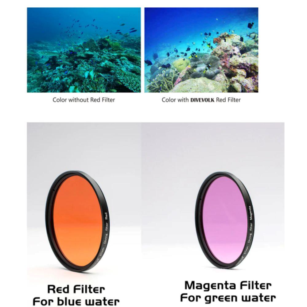 Divevolk SeaTouch 4 Max Plus Underwater Housing Filters Kit til iPhone og Androids
