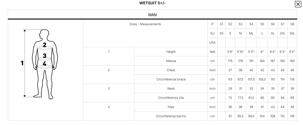 Mares Våddragt FLEXA 8/6 mand