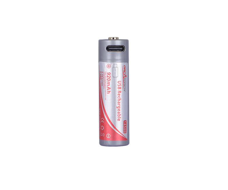 OrcaTorch 14500 3,6v 750mAh usbC