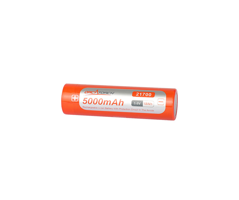OrcaTorch 21700 usb accu 3,6v 5000mAh Rechargeble with usb-c 3,7v 5000mAh