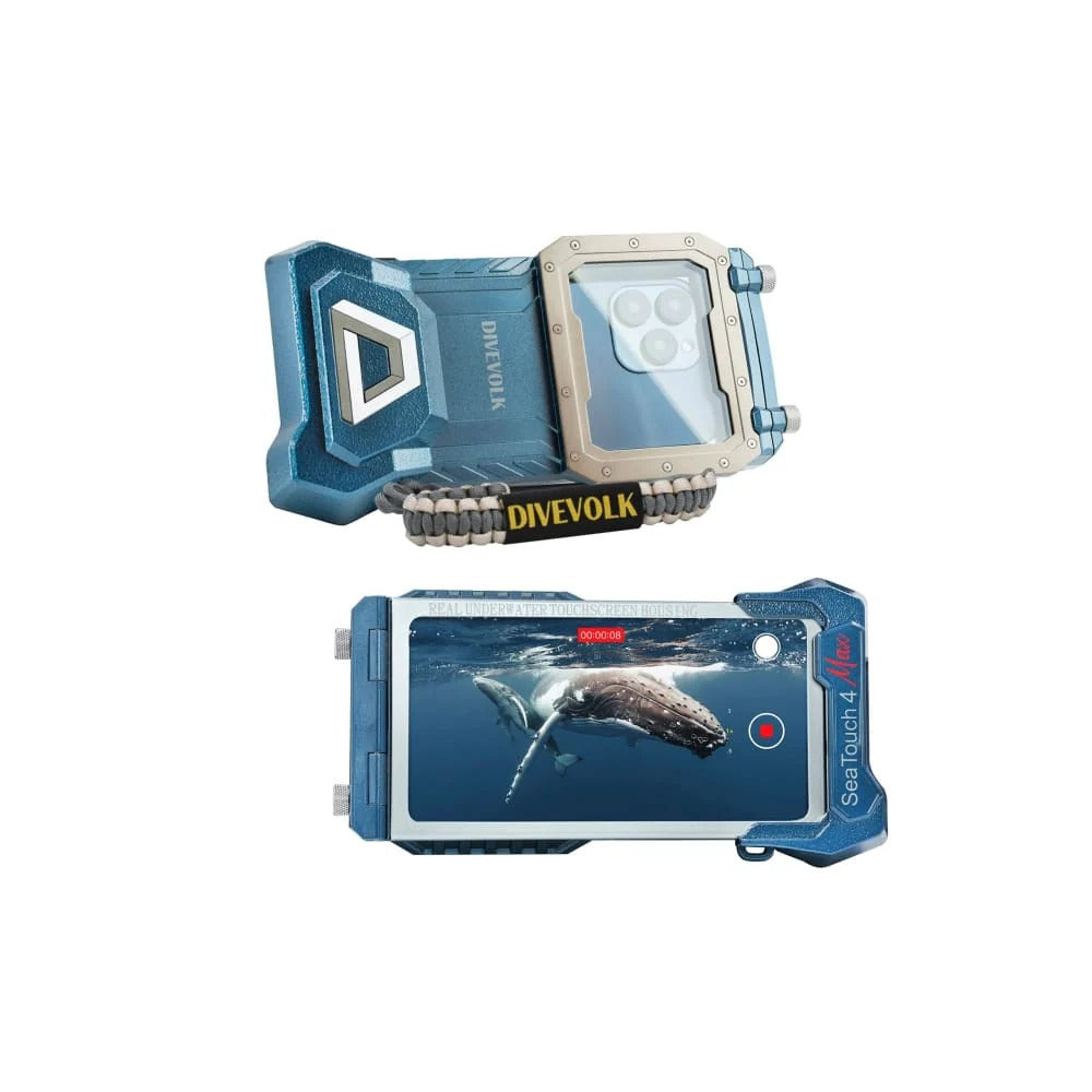 DIVEVOLK SeaTouch 4 MAX, Oceanic Blue, Underwater housing til iPhone og Android