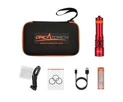 OrcaTorch Dykkerlygte D710 LED 3000 Lumen Rød