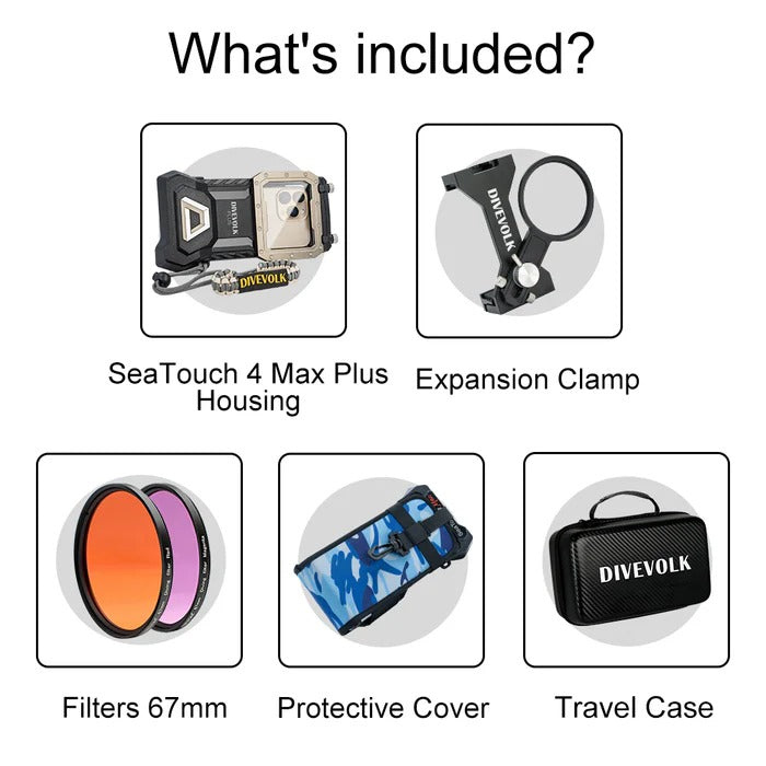 Divevolk SeaTouch 4 Max Plus Underwater Housing Filters Kit til iPhone og Androids
