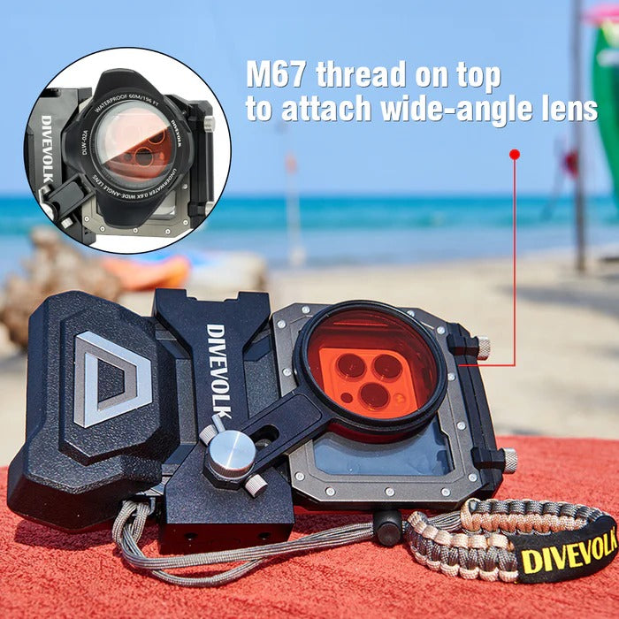 Divevolk SeaTouch 4 Max Plus Underwater Housing Ocean Kit til iPhone og Android incl Wide Angle