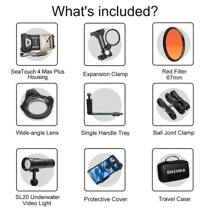 Divevolk SeaTouch 4 Max Plus Underwater Housing Creator Kit til iPhone og Android