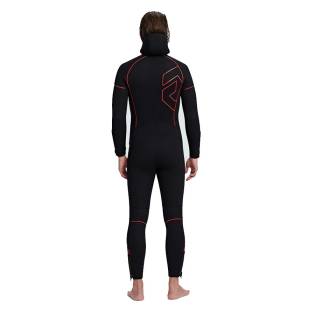 DynamicNord VÅDDRAGT SL-71-H Men Wetsuit Hooded 7mm Sort/Rød Advanced