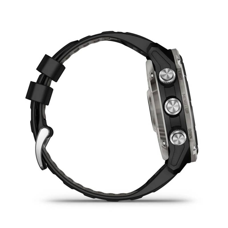 Garmin Descent MK3i 51mm PVD-titanium i sølv og sort med sort/pebble grey silikonerem