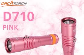 OrcaTorch Dykkerlygte D710 LED 3000 Lumen Lyserød