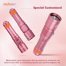 OrcaTorch Dykkerlygte D710 LED 3000 Lumen Lyserød