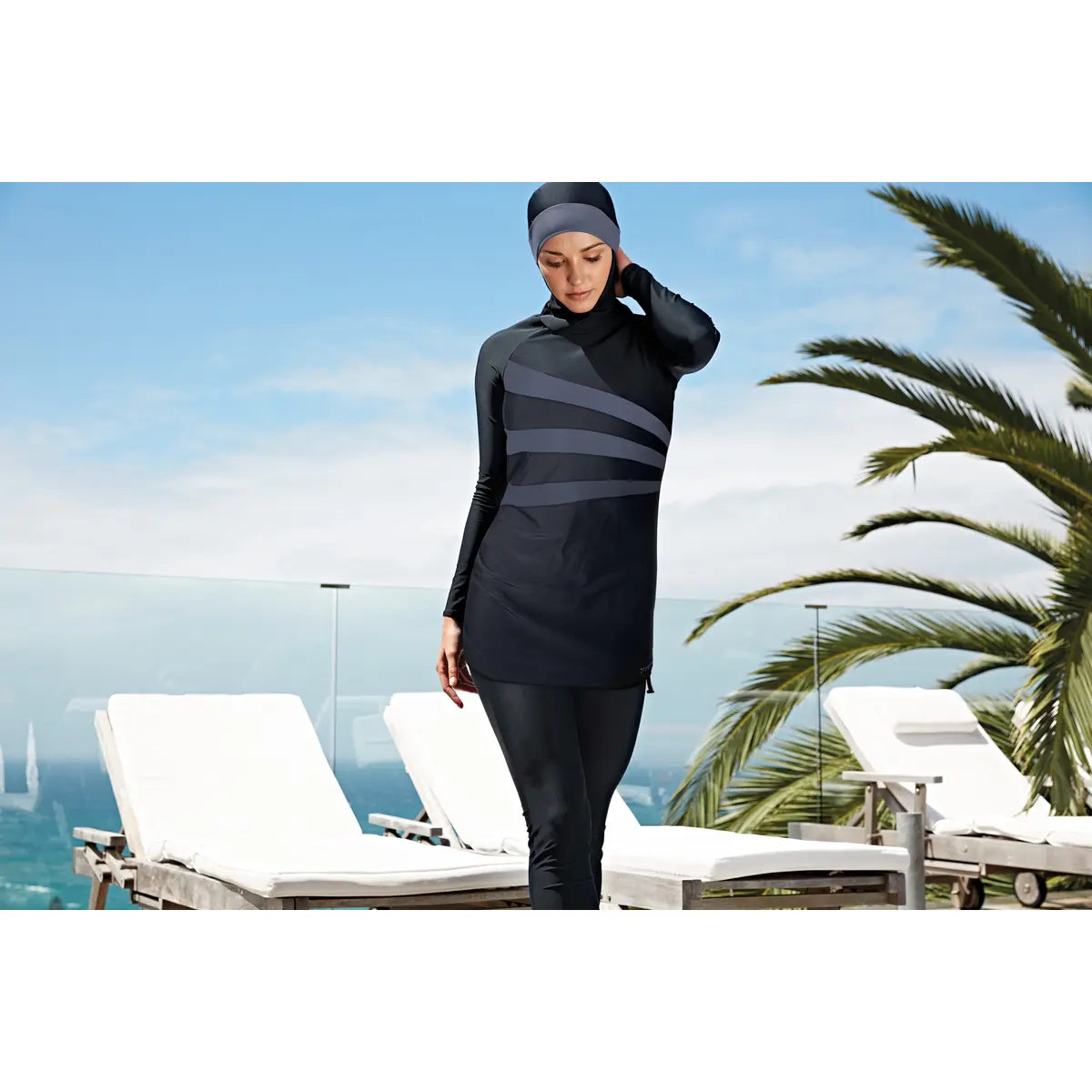 Zoggs Modesty suit Meelup 3 Piece til kvinder Sort