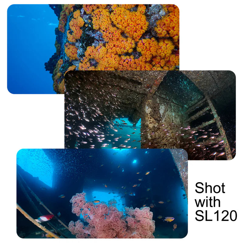 DiveVolk Video Dykkerlygte SL120 12000 lumen med et ekstra batteri