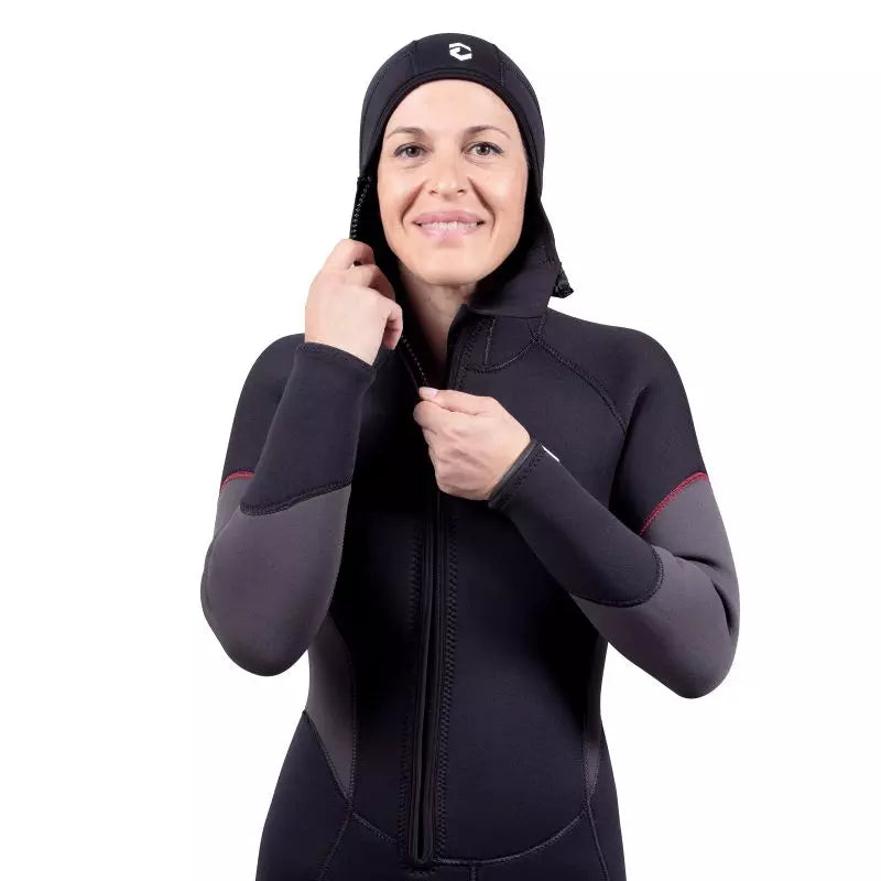 DynamicNord VÅDDRAGT SE-52-H Women Wetsuit hooded 5mm Sort/Grå