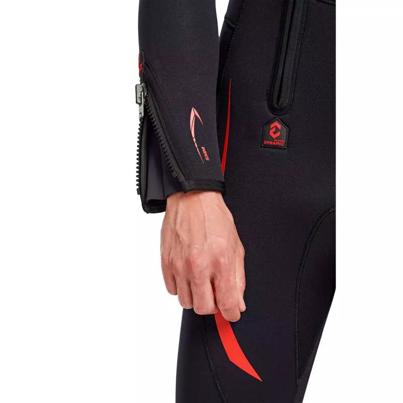 DynamicNord VÅDDRAGT SL-51-H Men Wetsuit hooded 5mm Sort/Rød Essential