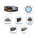 Netspa Møbler til Spa - Octopus 165 Spa furniture Set - 5 moduler - Komplet Møbelsæt til Octopus 165 Spa uden spa
