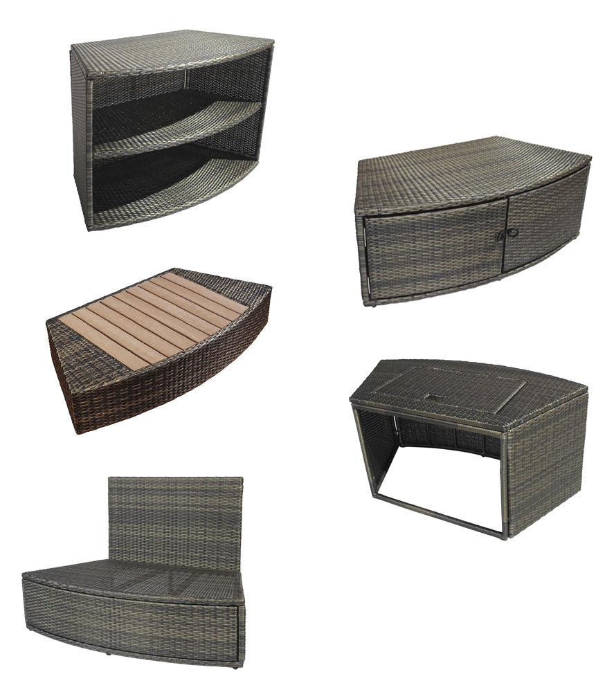 Netspa Møbler til Spa - Octopus 165 Spa furniture Set - 5 moduler - Komplet Møbelsæt til Octopus 165 Spa uden spa