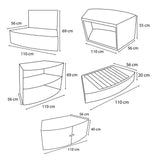 Netspa Møbler til Spa - Octopus 165 Spa furniture Set - 5 moduler - Komplet Møbelsæt til Octopus 165 Spa uden spa