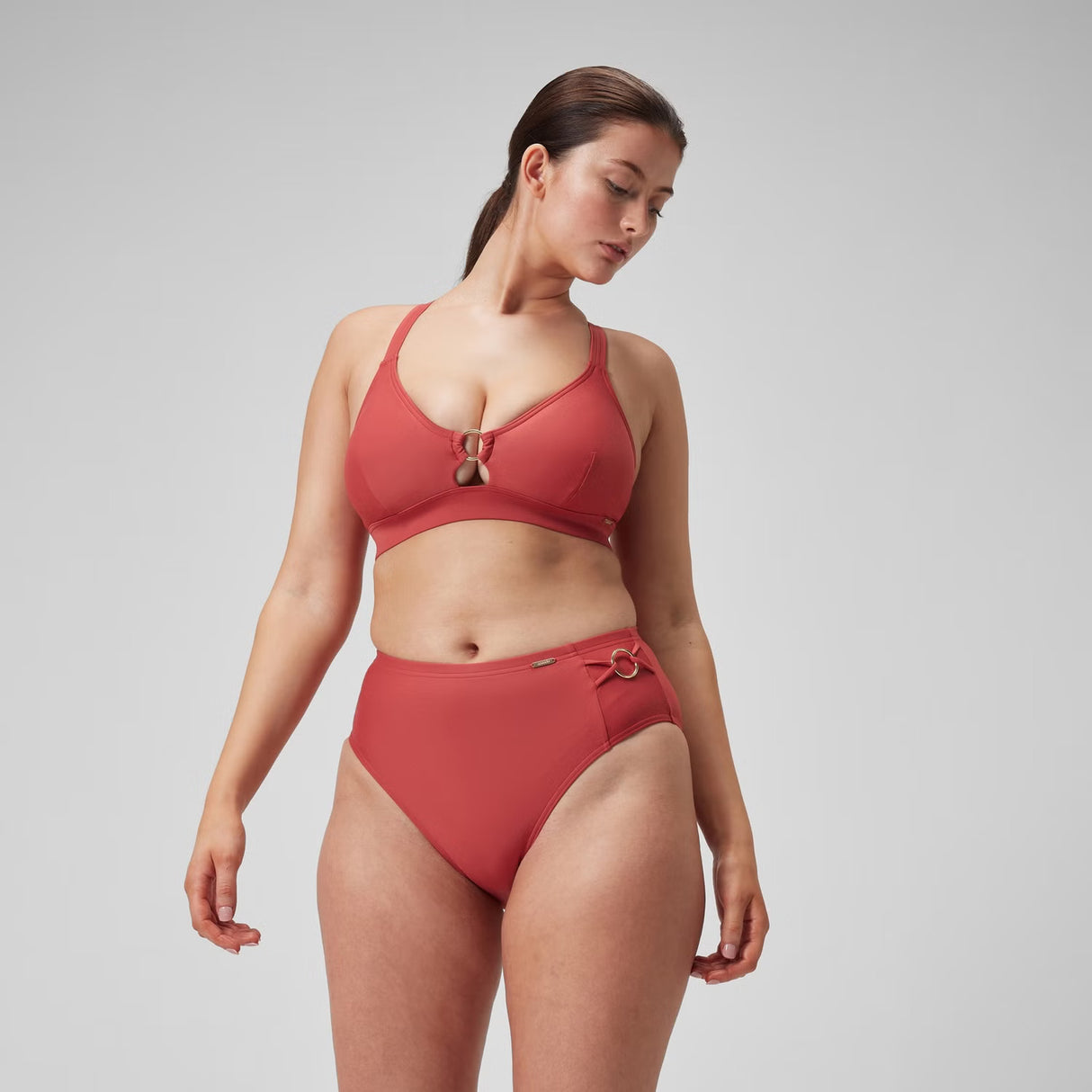 Speedo kvinder Shaping High Waist Brief Murstensrød