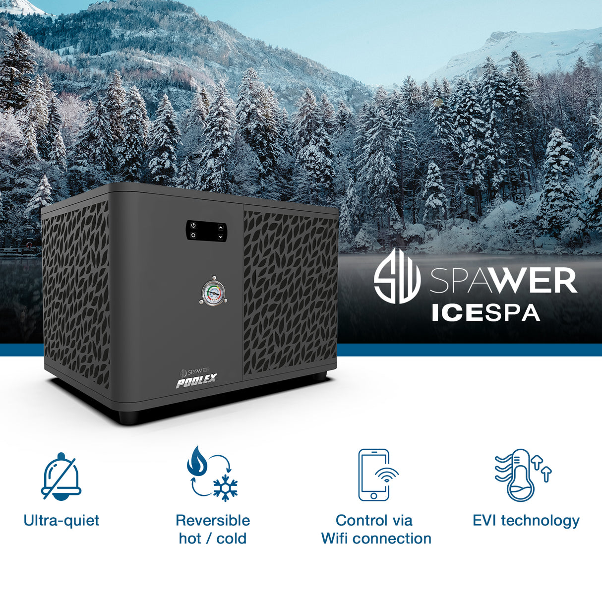 Poolex varmepumpe til spa Spawer IceSpa v2