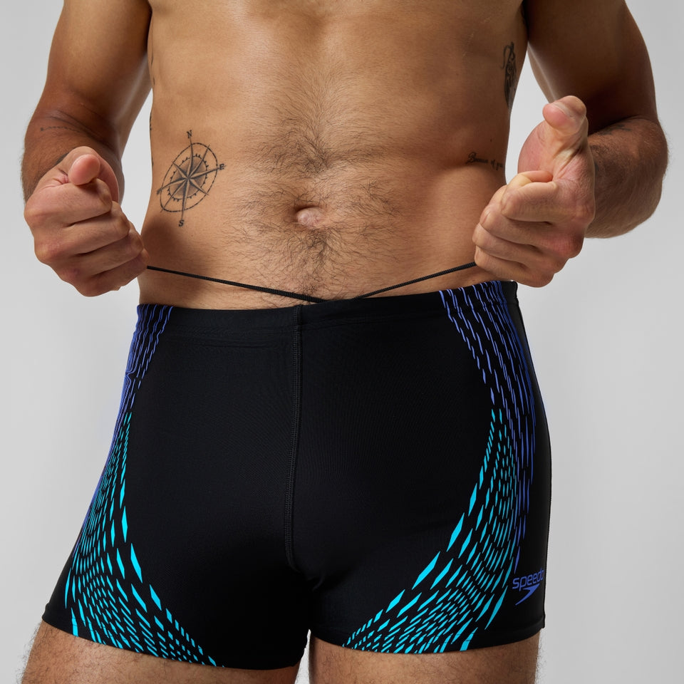 Speedo Badebukser Duo Logo Print Aquashort Sort/Blå