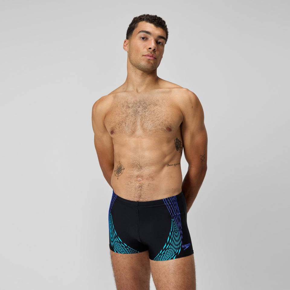 Speedo Badebukser Duo Logo Print Aquashort Sort/Blå