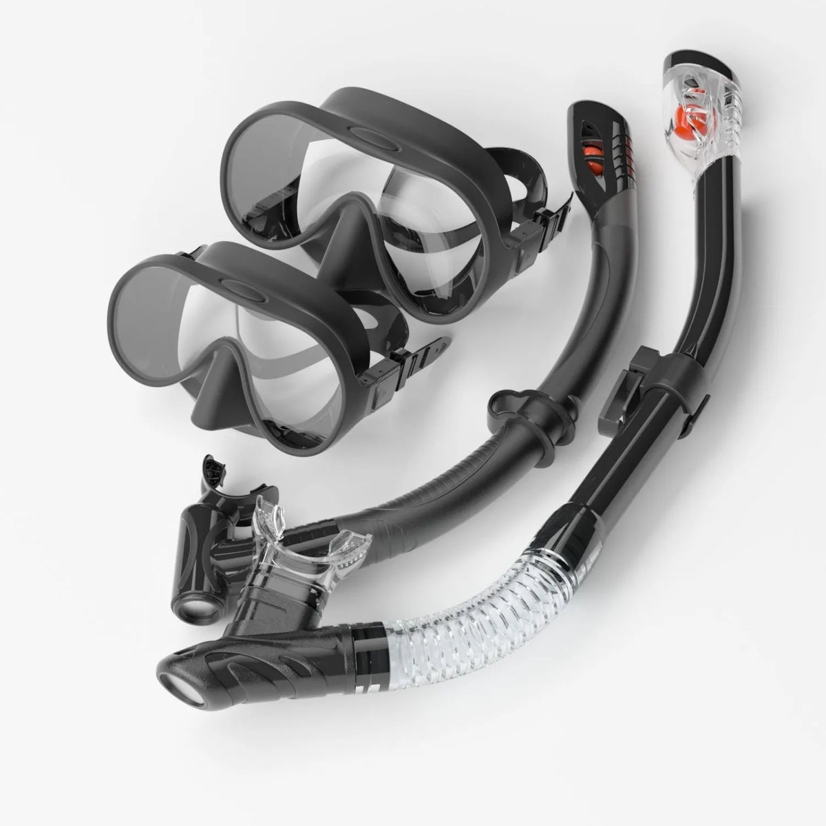OD Snorkelpakke Softview maske og dry snorkel