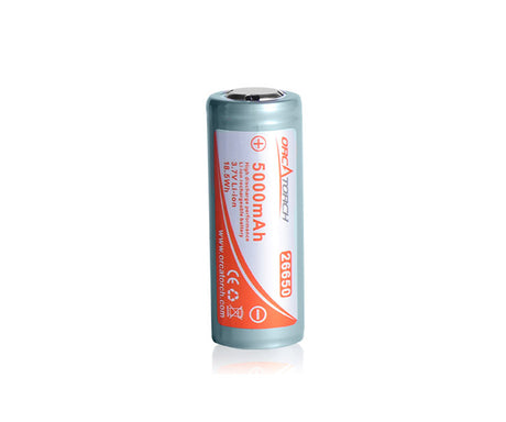 OrcaTorch 26650 3,6v 5000mAh for  D800 Rechargeble 3,7v 5000mAh