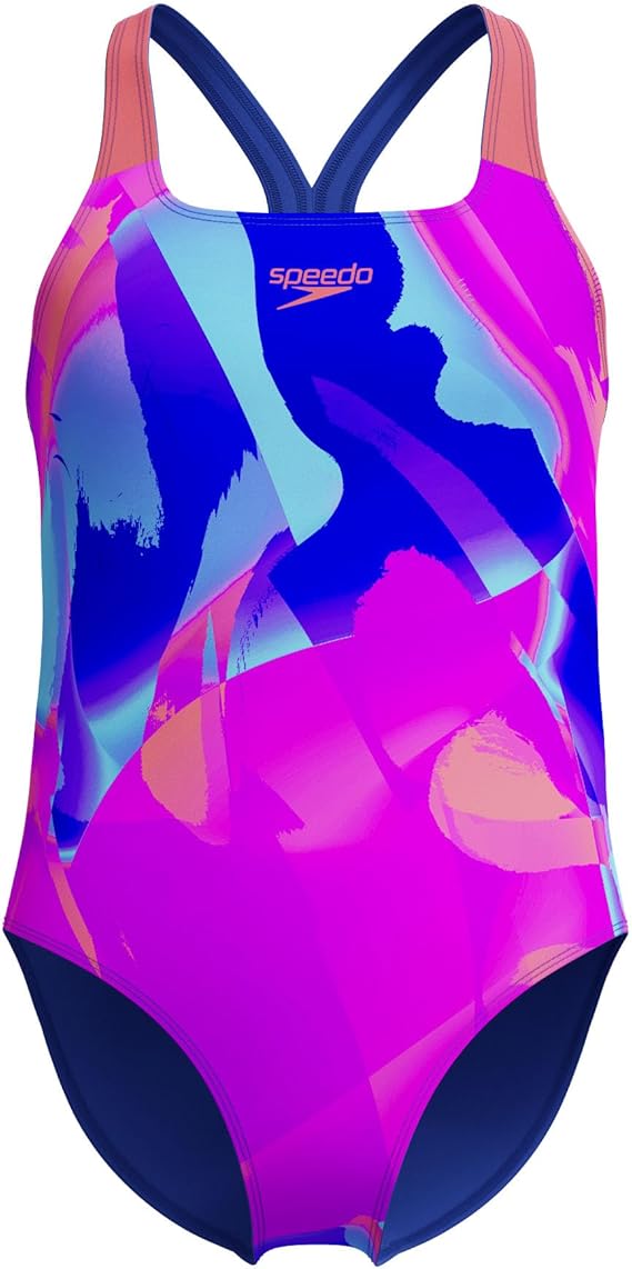Speedo Girls Digital Allover Powerback Cobalt Pop